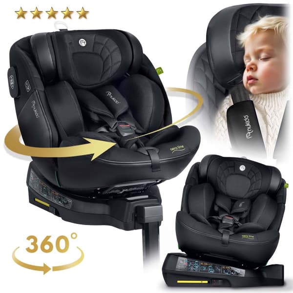 Nukido Aero Line Bilsete Svart 0-36kg ISOFIX