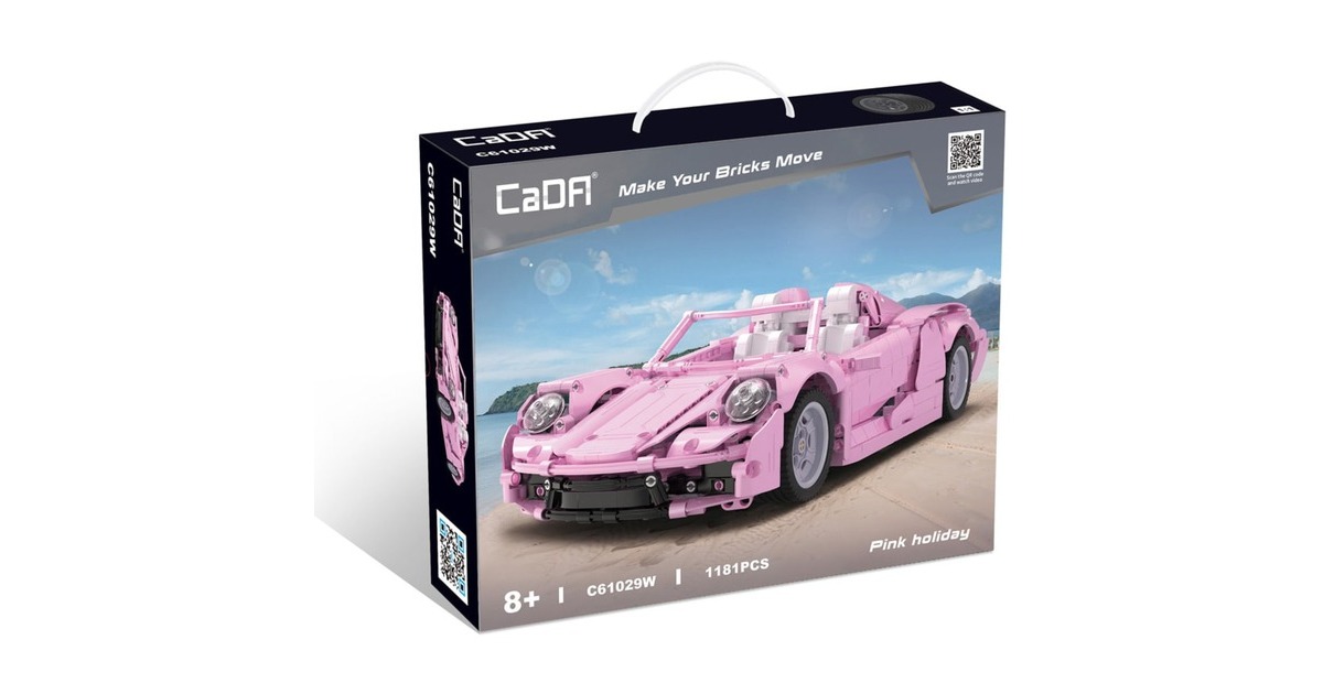 CaDASports Car - Pink Holiday Constructiespeelgoed  (C61029W, Schaal 1:12)