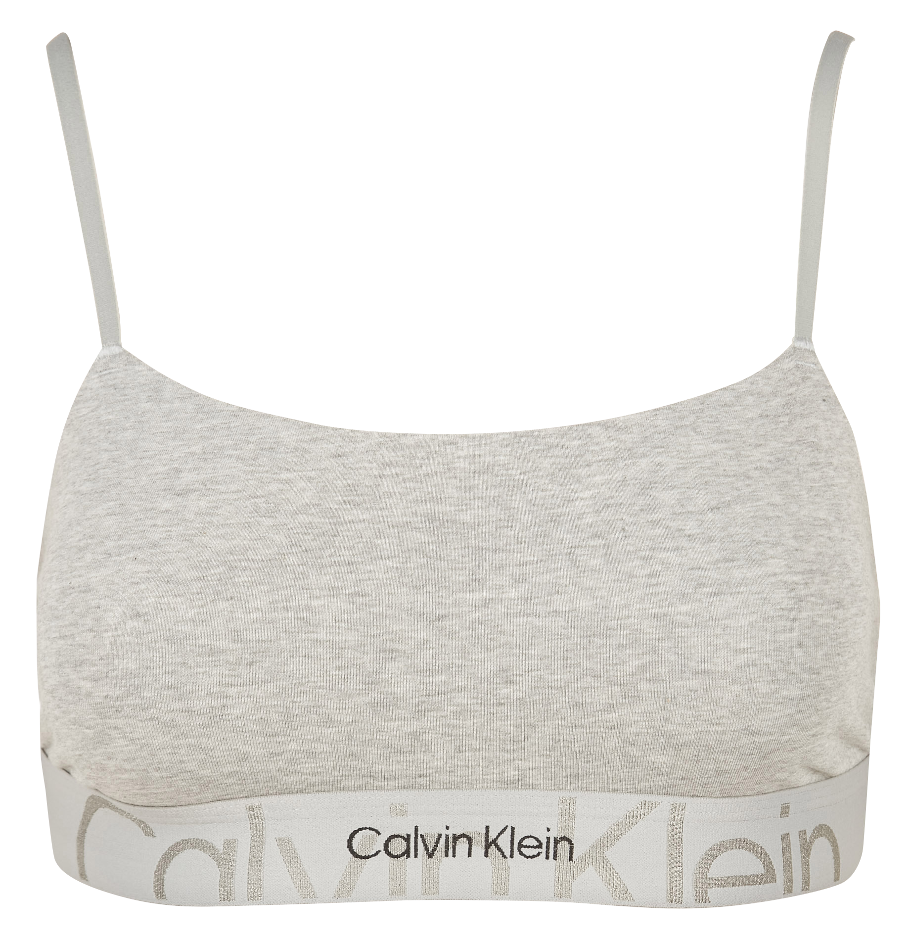Brassière logo imprimé en coton mélangé| Gris