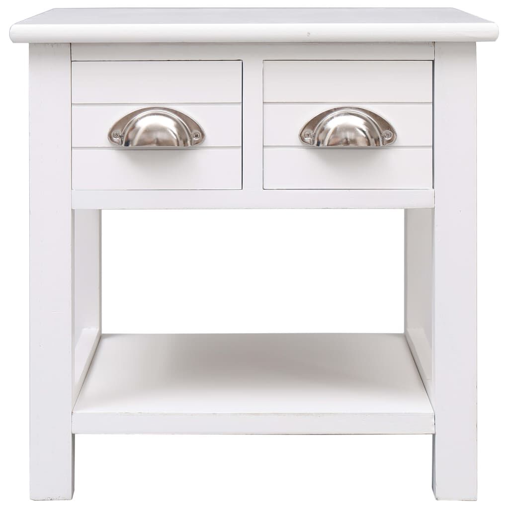 vidaXL Bijzettafel wit 40 x 40 x 40 cm paulowniahout