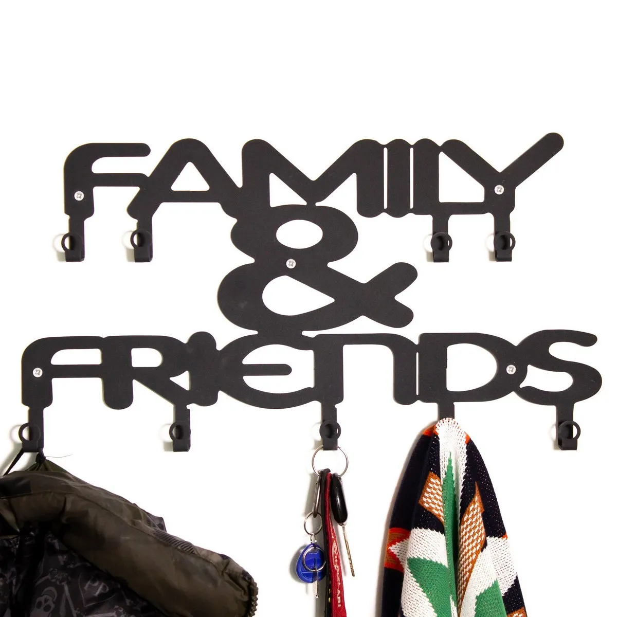 Epikasa Porte-Manteau Murale Family and Friends - Noir