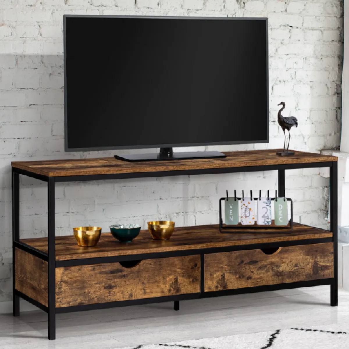 IDMARKET Dayton Meuble TV Effet Vieilli