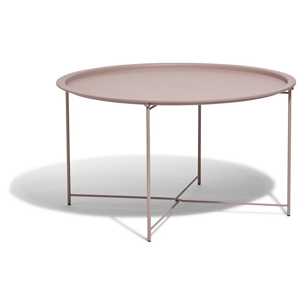 Table basse Maddy en métal rose poudré