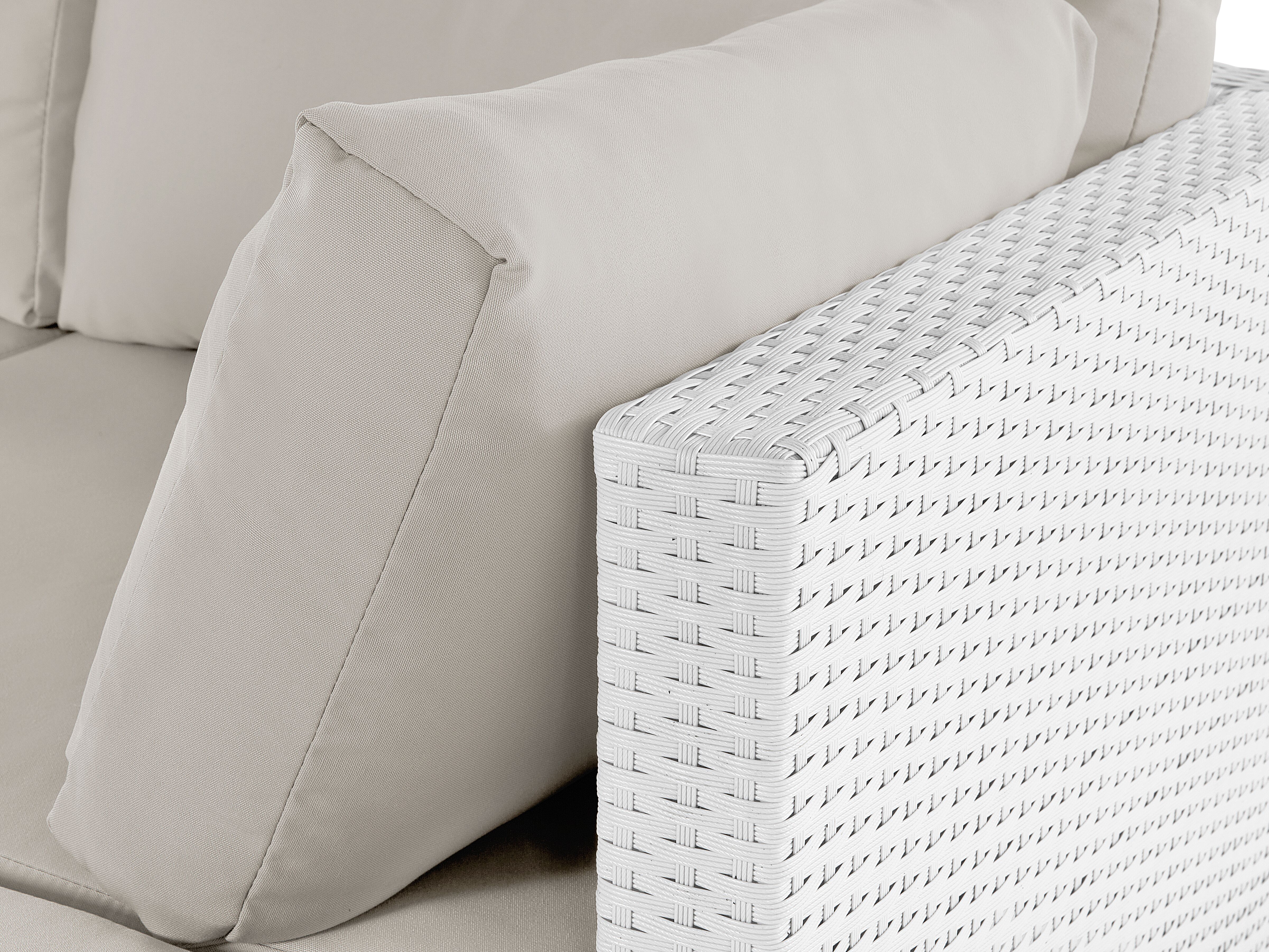 Tuin hoekloungeset met tafel 4-zits SANO rechtszijdig modulair PE rotan Wit