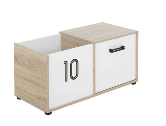 TERRE DE NUIT - Coffre à jouets Coffre 1 porte blanc 90 x 40 x 43