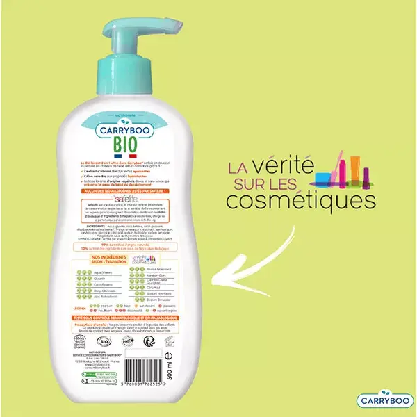 Carryboo Soins Gel Lavant 2-en-1 Ultra Doux Abricot Bio 500ml
