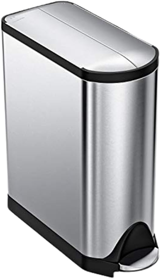 simplehuman CW2017 40 Liter, schmetterling Recycler, Mülltrennsystem 2 Fach, Mülleimer Küche, Mülltrennung, gebürsteter Stahl, 10 Jahre Garantie, Silber