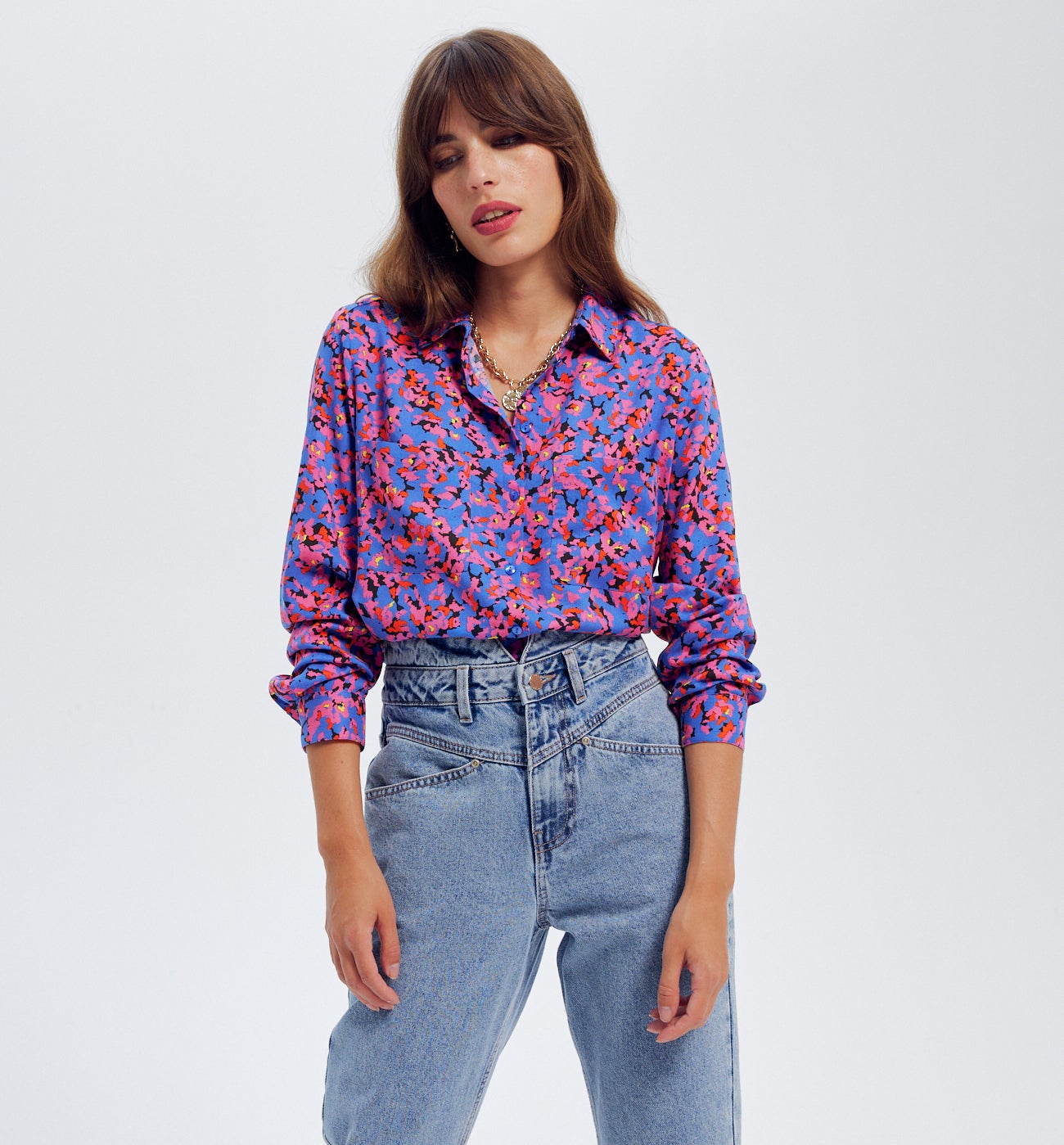 Chemise imprimée Femme - Imprimé bleu