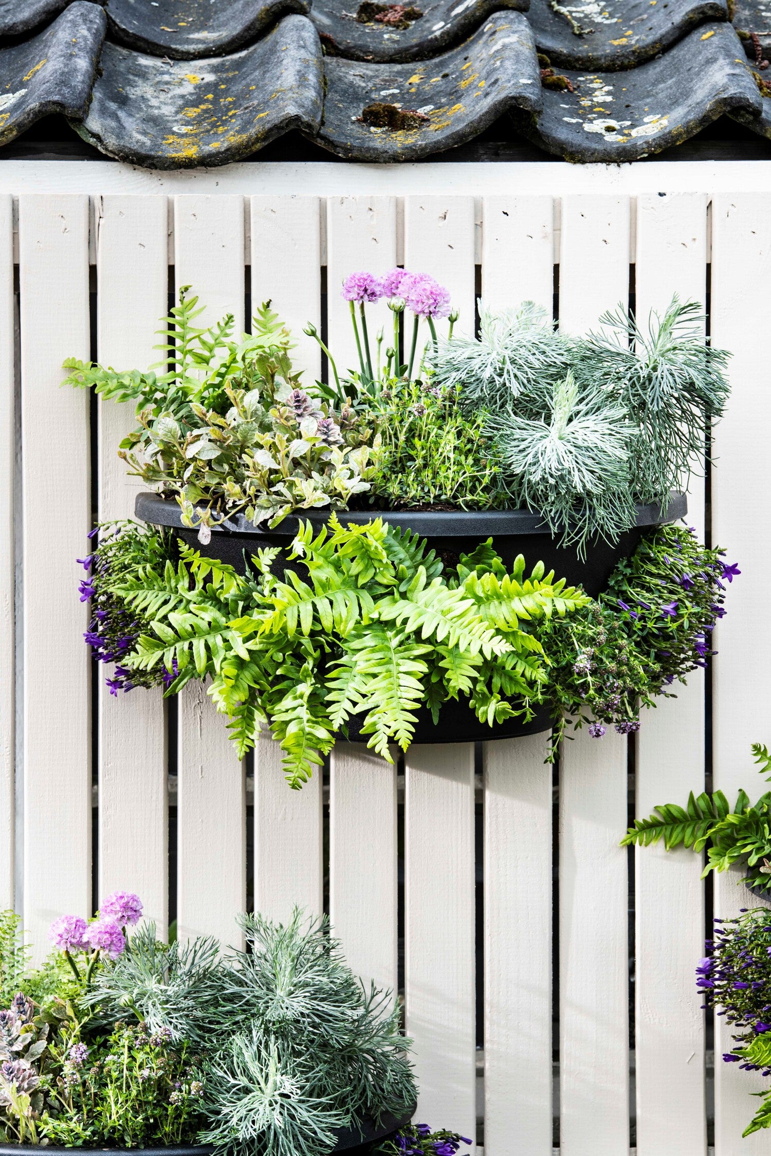 Intratuin muur bloempot zwart 36 x 20 x 30 cm