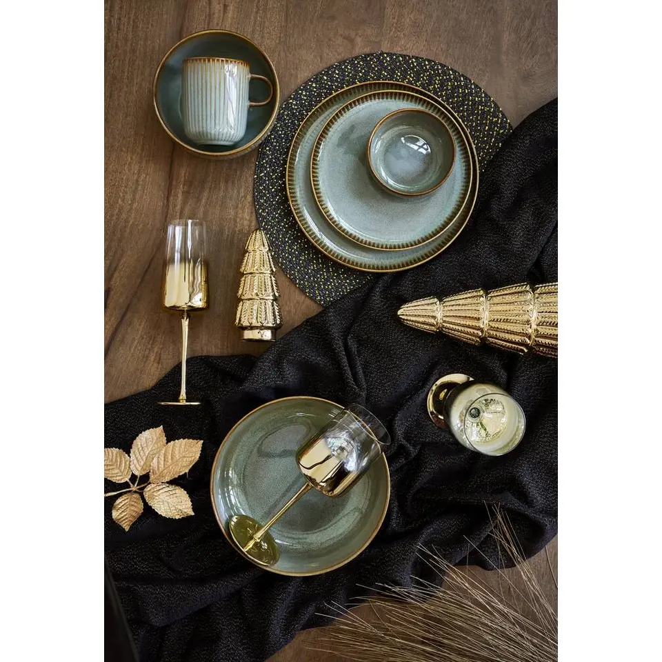 Dinerbord Camille - groen - stoneware - Ø25,5 cm