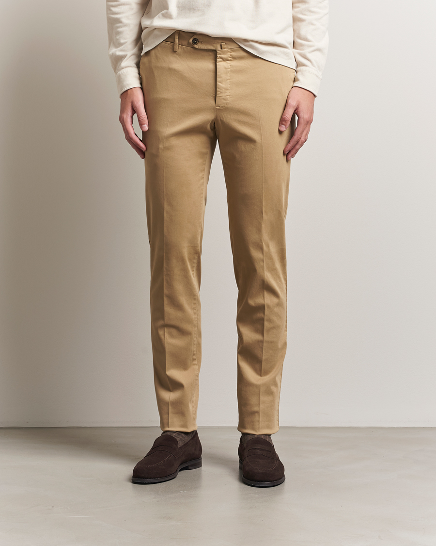 PT01 Slim Fit Cotton/Stretch Trousers Beige
