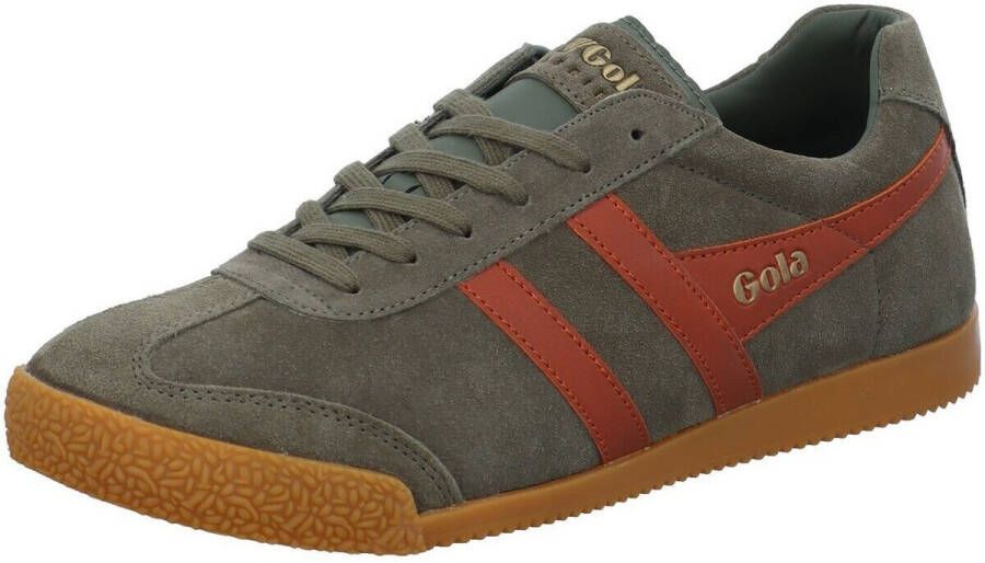 Gola Harrier suède sneakers kaki oranje