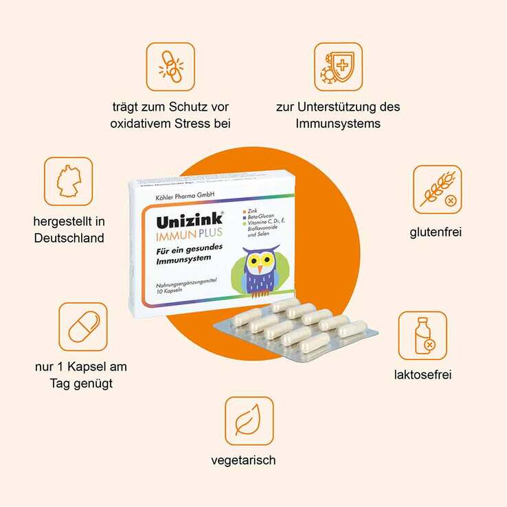 Unizink Immun Plus Kapseln, 1X10 St