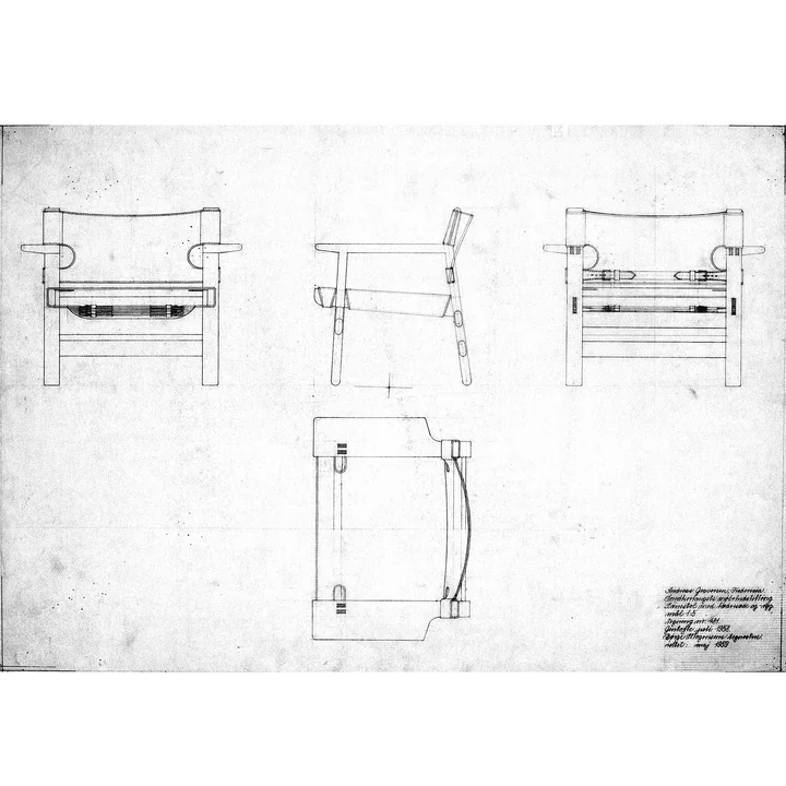 Fredericia - Spanish Chair, Eiche geräuchert und geölt / Leder schwarz