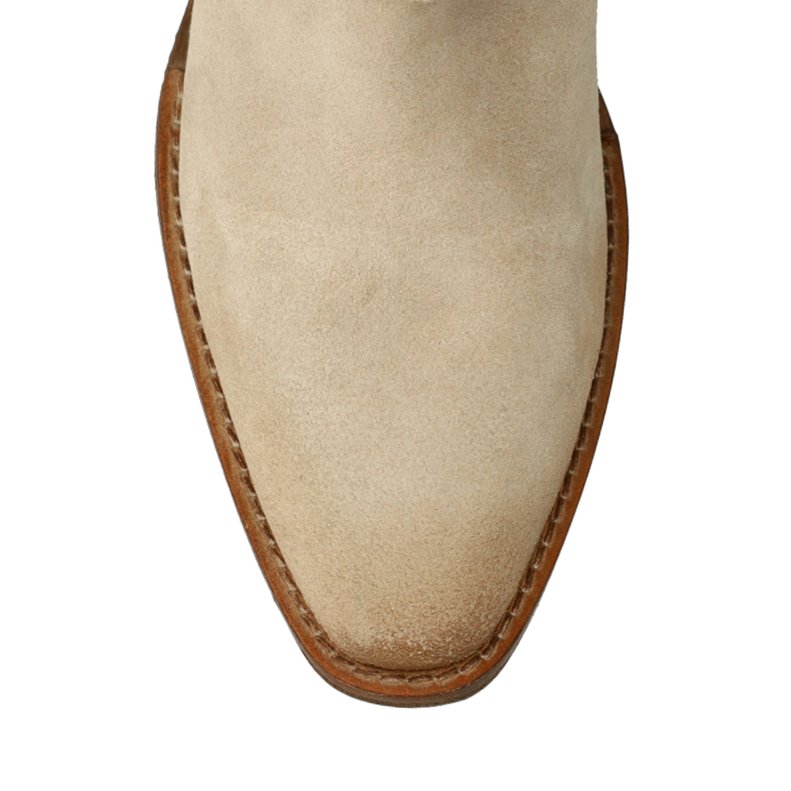 Beige suède enkellaarsjes met franjes