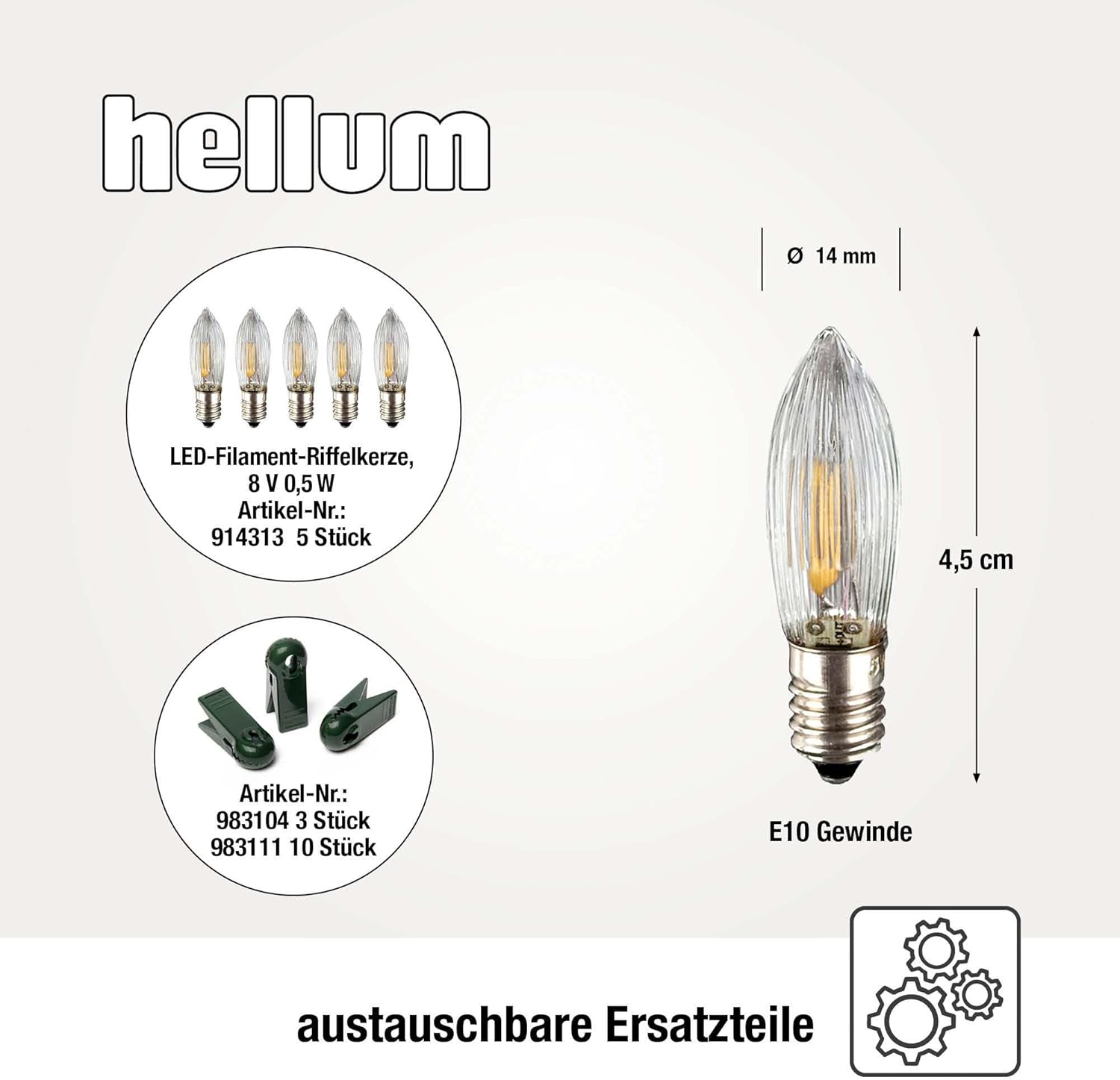 hellum Lichterkette LED-Filament mit Wachstropfen, Made in Germany, Riffelkerzenketten mit Clip, 30 Lichter, beleuchtete Länge 20,3 m, warmweiß, Schaft rot, für Innen, teilbarer Stecker