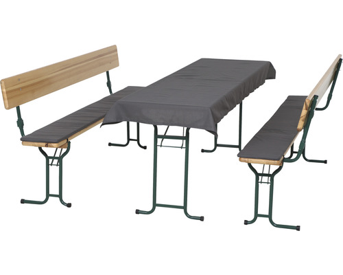 Kussenset voor biertuinmeubelen, 3-delig, grijs