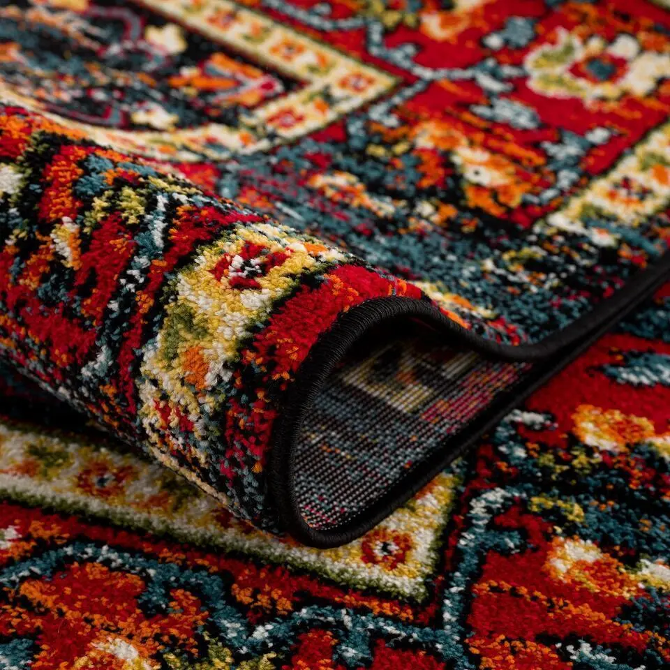 Vintage Marrakech Vloerkleed Zwart / Multi Laagpolig - 200x290 CM