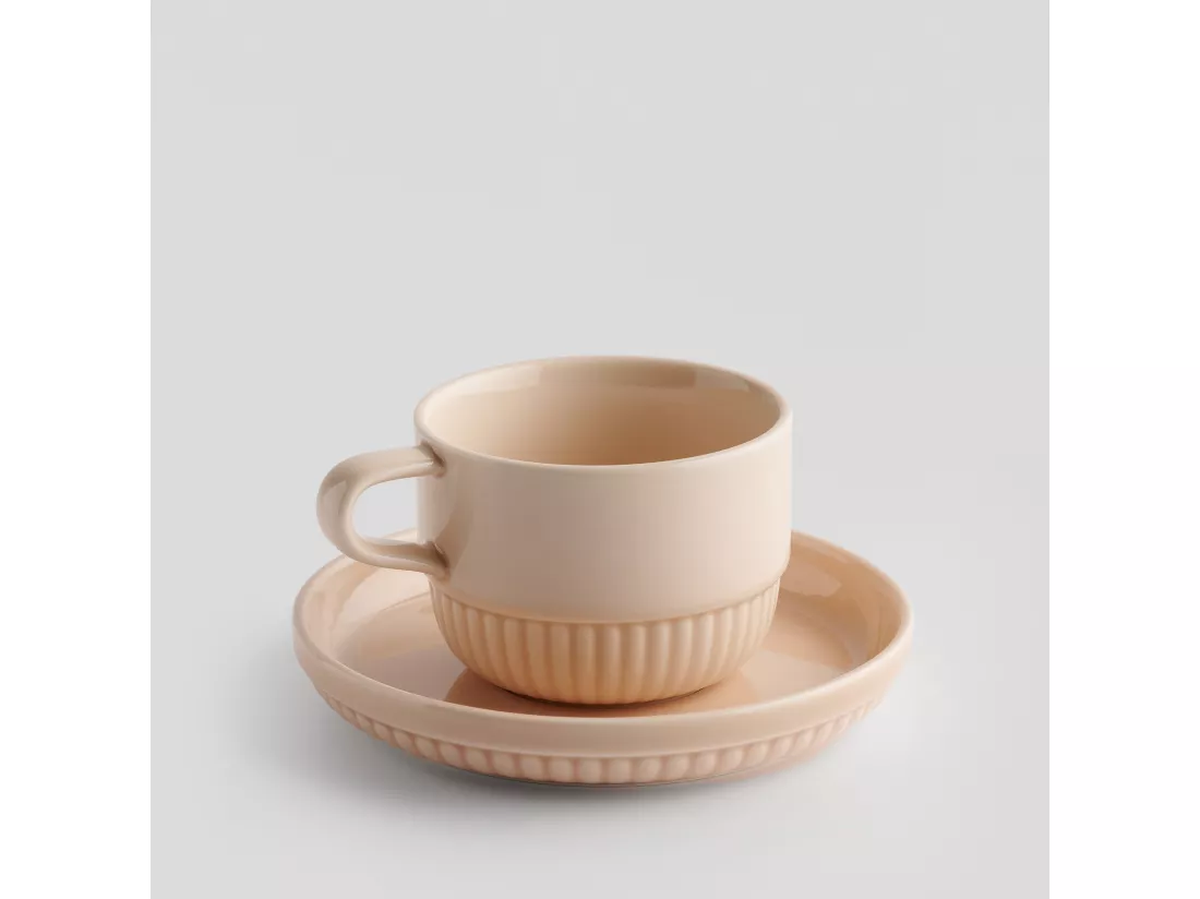 Tasse Avec Soucoupe Sandino Rose Moyen 7.5 x 14.9
