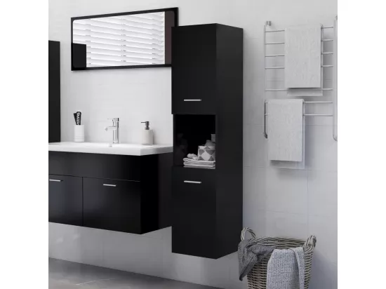 Armoire de salle de bain Noir 30x30x130