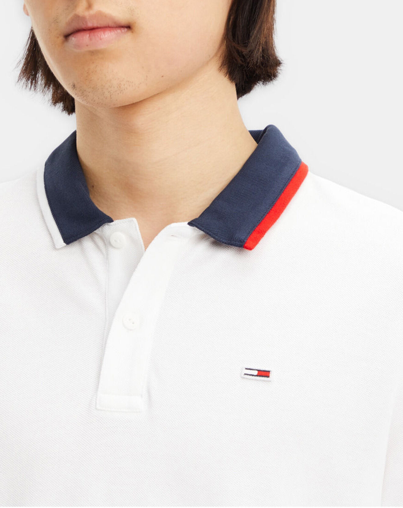 Tommy Jeans Polo regular Flag blanc