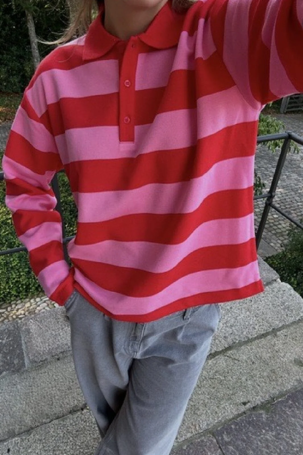 Object Objmillie L/S Lo Polo Aw Fair 24 4817611 flame scarlet pink