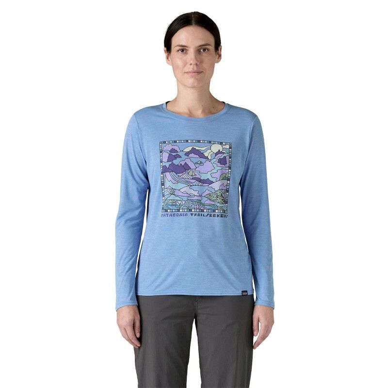 Women's Long-Sleeved Cap Cool Daily Graphic Shirt - Lands - T-shirt femme