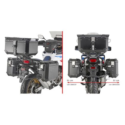 Support valises Givi spécifique PL ONE-FIT avec dégagement pour l’échappement