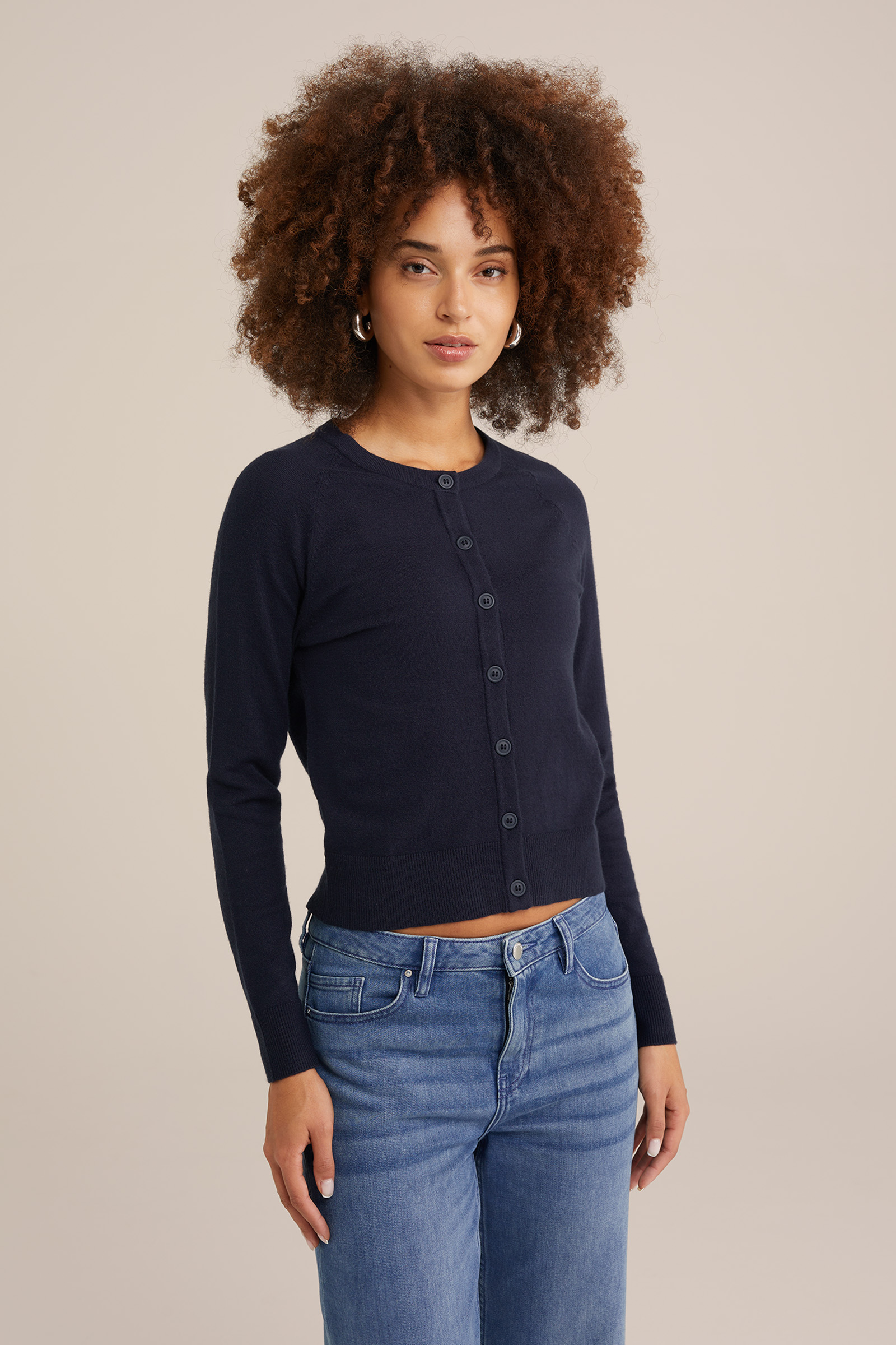 gebreid vest WE Fashion Donkerblauw