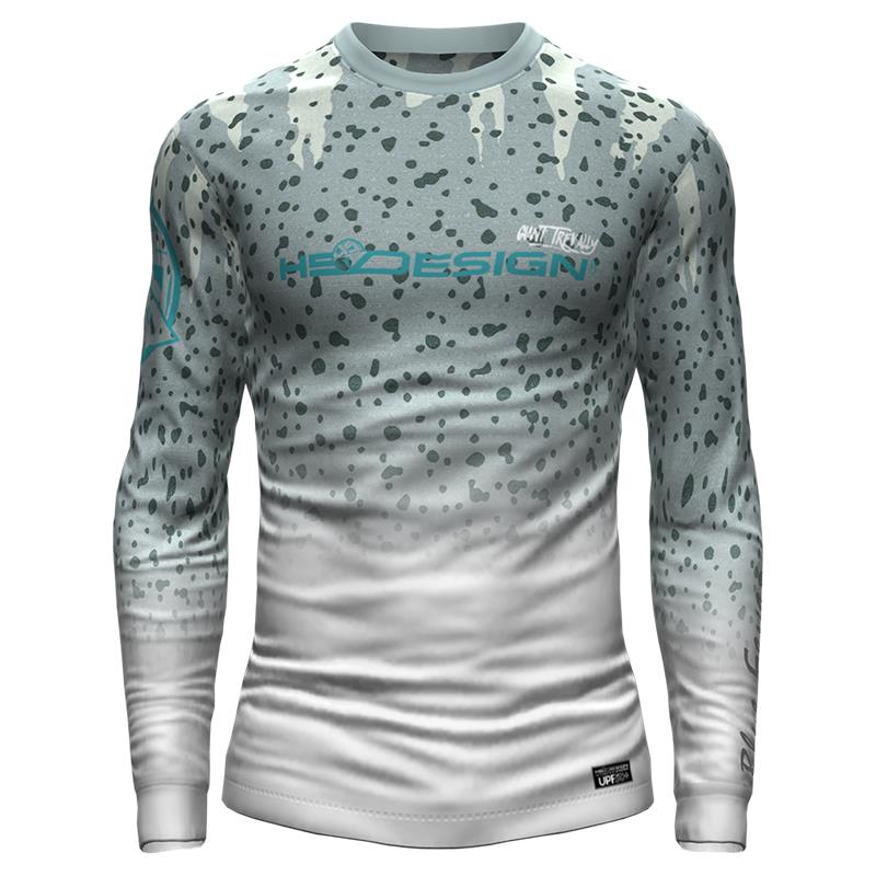 Tee Shirt Manches Longues Homme Hot Spot Design Ocean Performance Giant Trevally - Gris