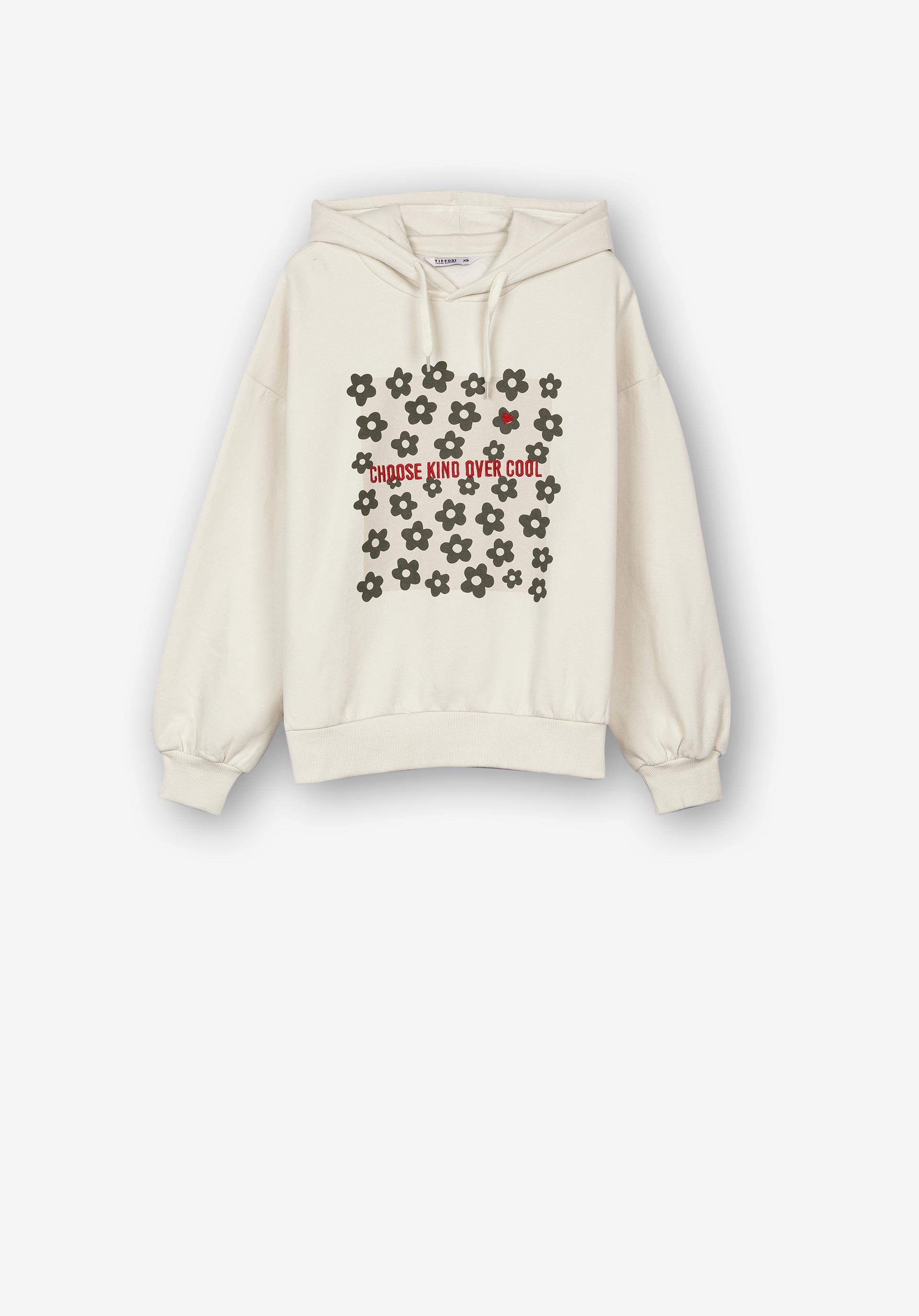 Hoodie com Estampado e Bordado Frontal