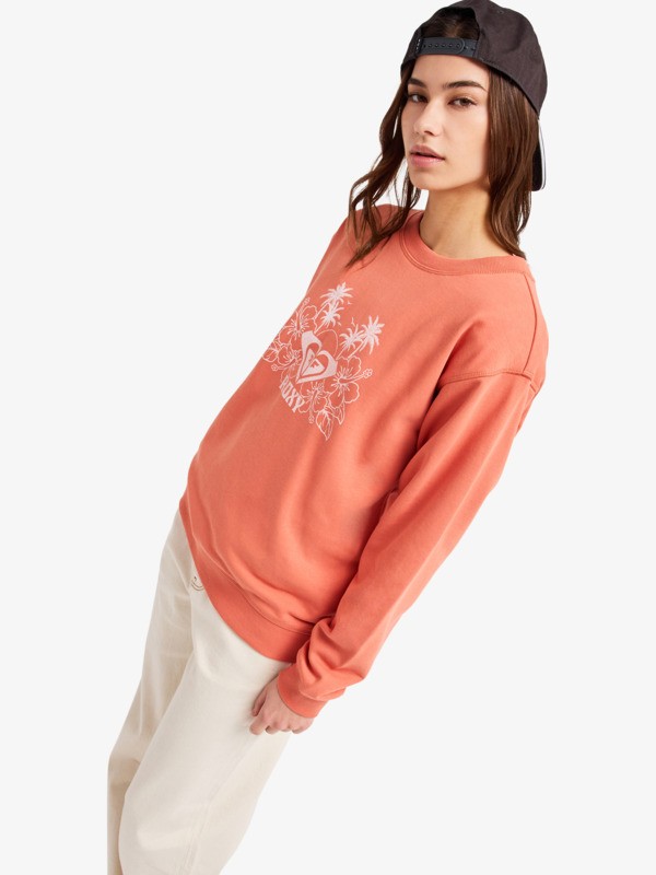 Surf Stoked Terry Vint Sweat Orange Femme
