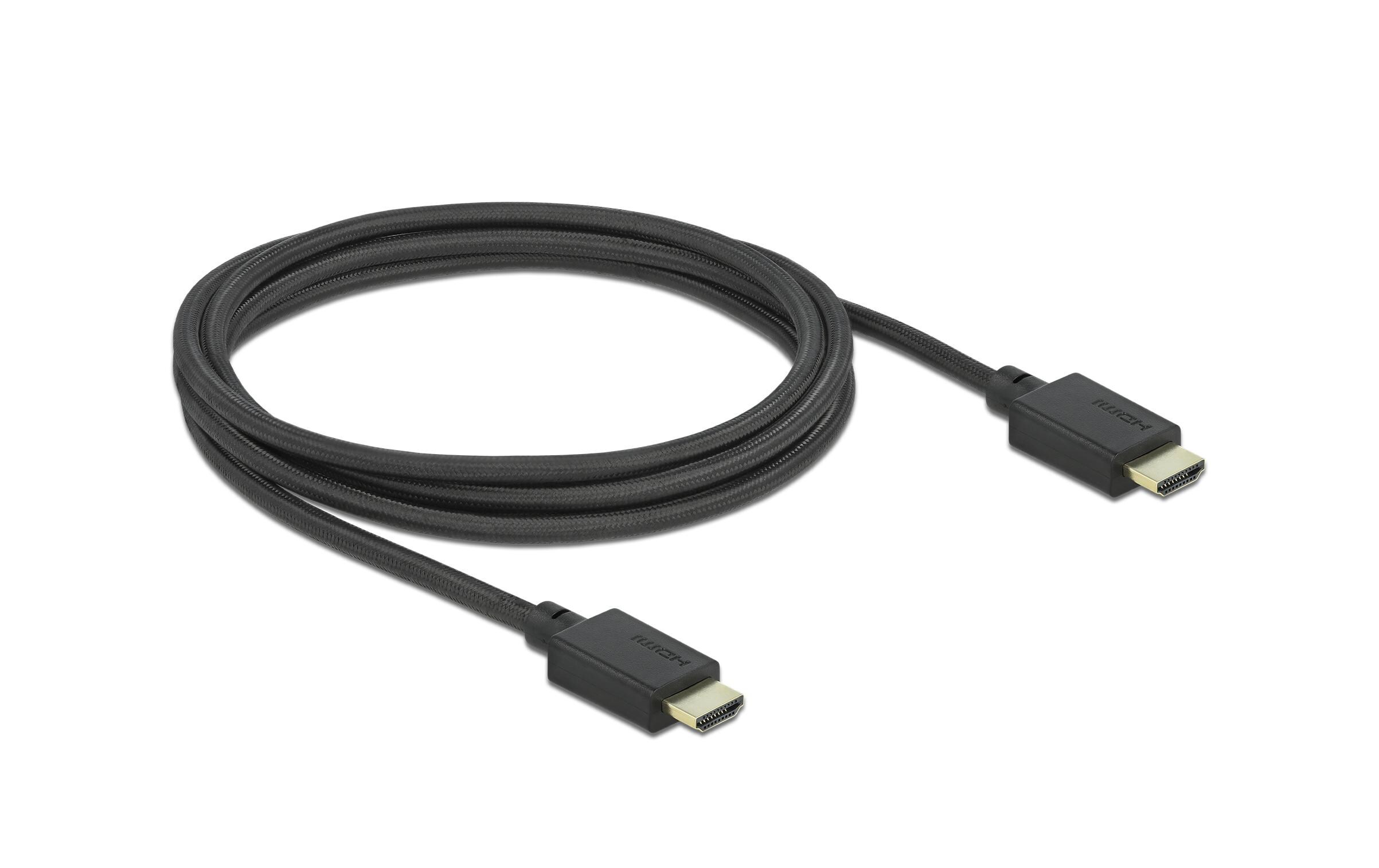 Kabel 8K 60Hz HDMI - HDMI, 2 mDelock High Speed HDMI Kabel 48 Gbps 8K 60 Hz 2 m