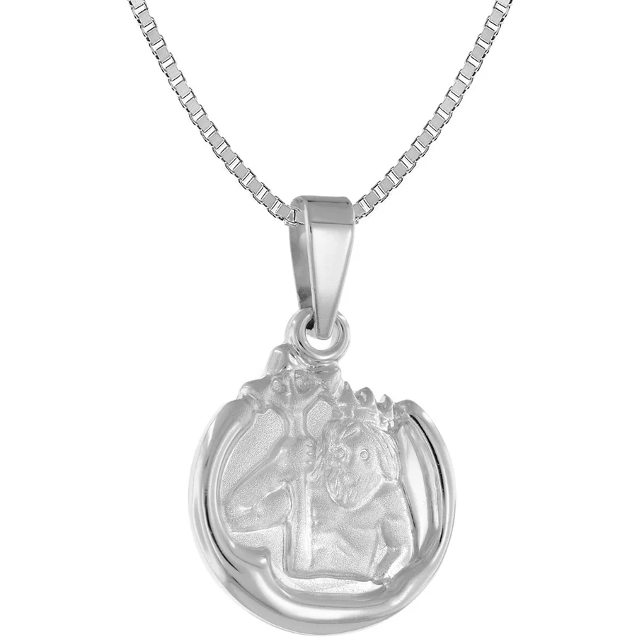 trendor Wassermann Sternzeichen mit Halskette 925 Silber Ø 15 mm silver