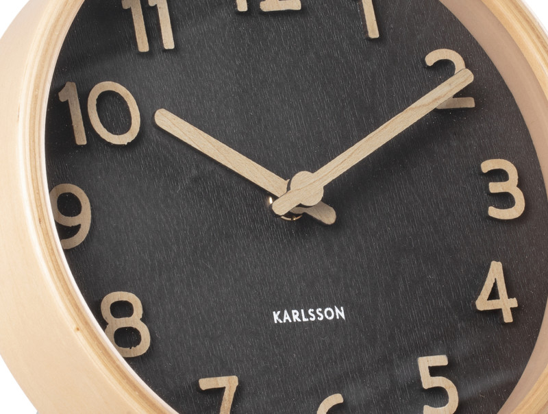 Table Clock Pure Wood Grain KA5875BK Black