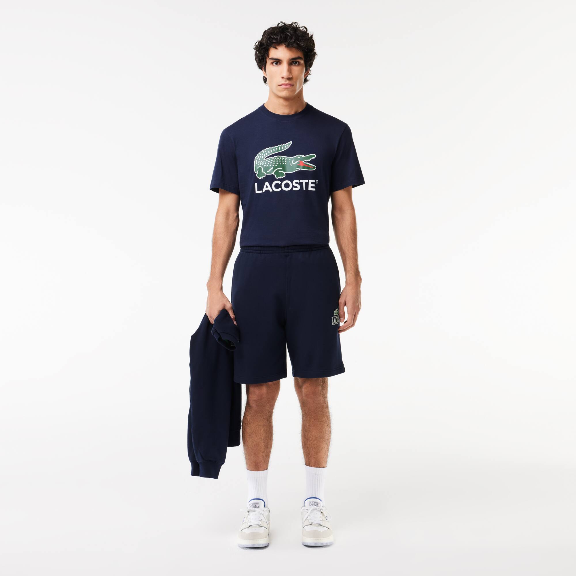 T-Shirt aus Baumwoll-Jersey mit Signatur-Aufdruck T-Shirts - Blau - Lacoste - Herren