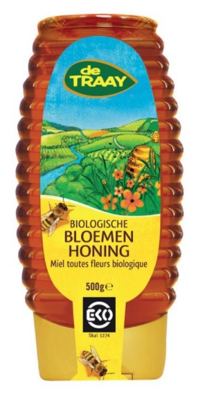 Traay Bloemenhoning bio vloeibaar knijpfles 500g
