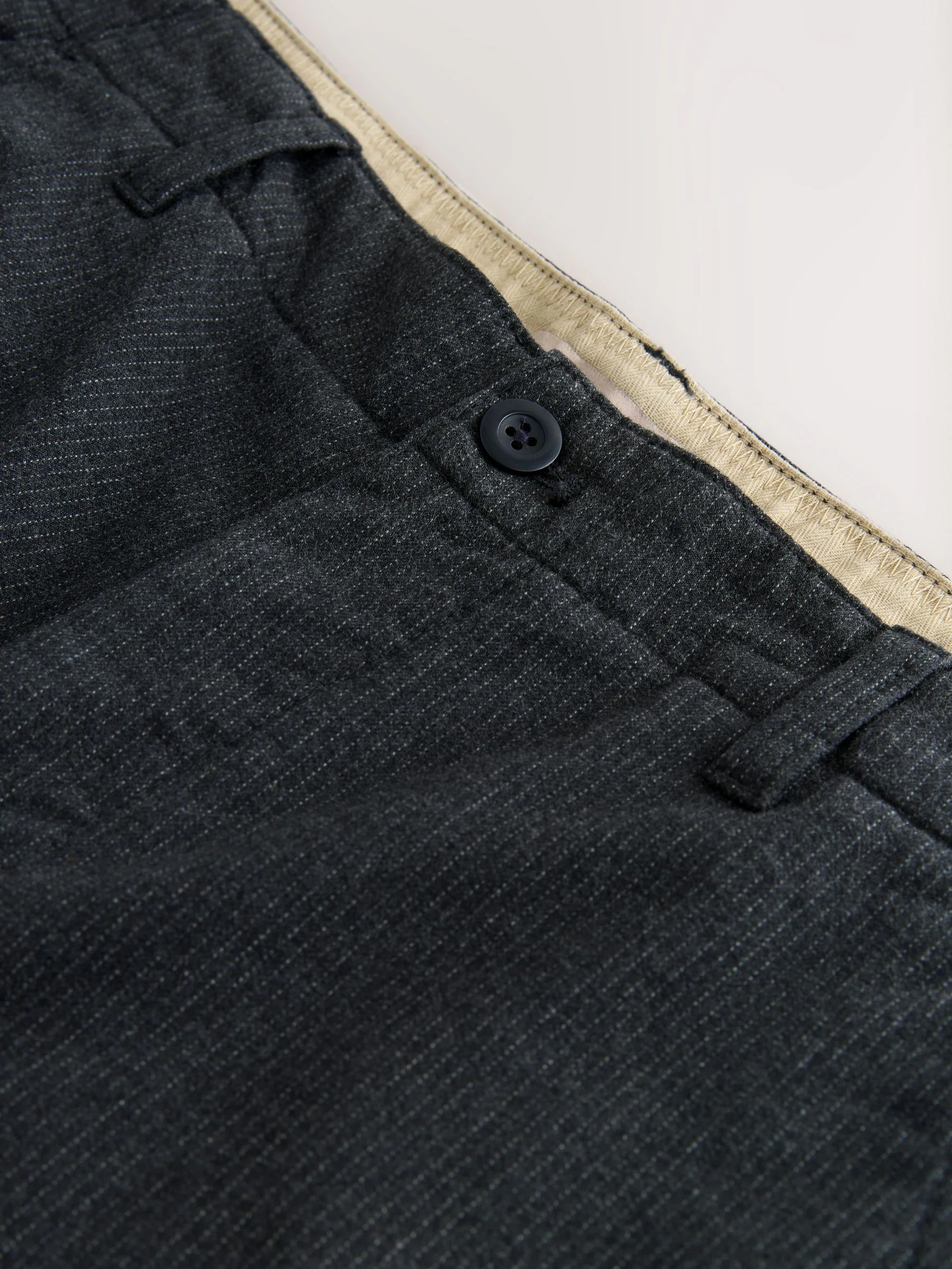 Antraciet - Cotton Rich Striped Trousers