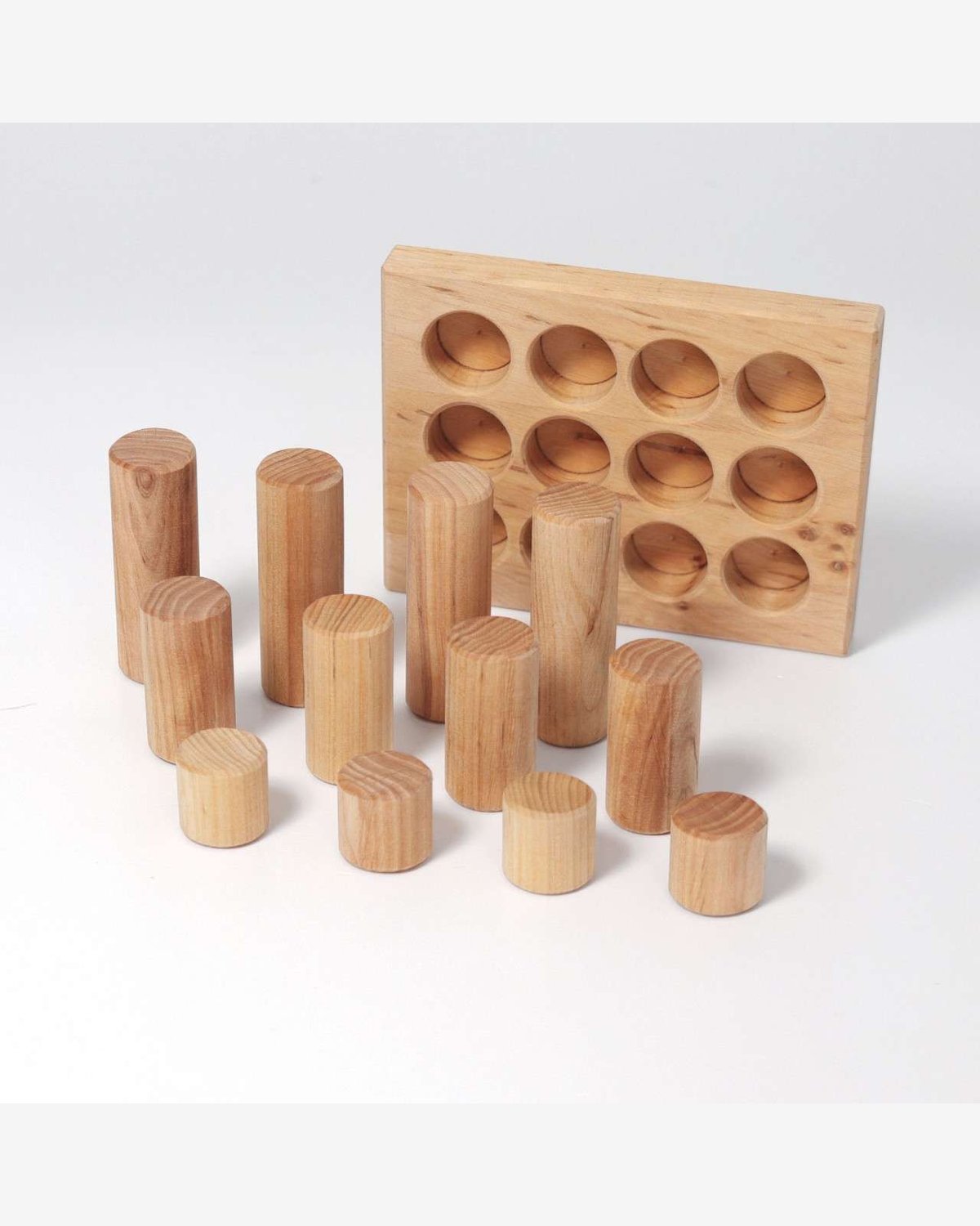 Putte- og Stableleke – Natural, 12 deler | Stacking Game Rollers