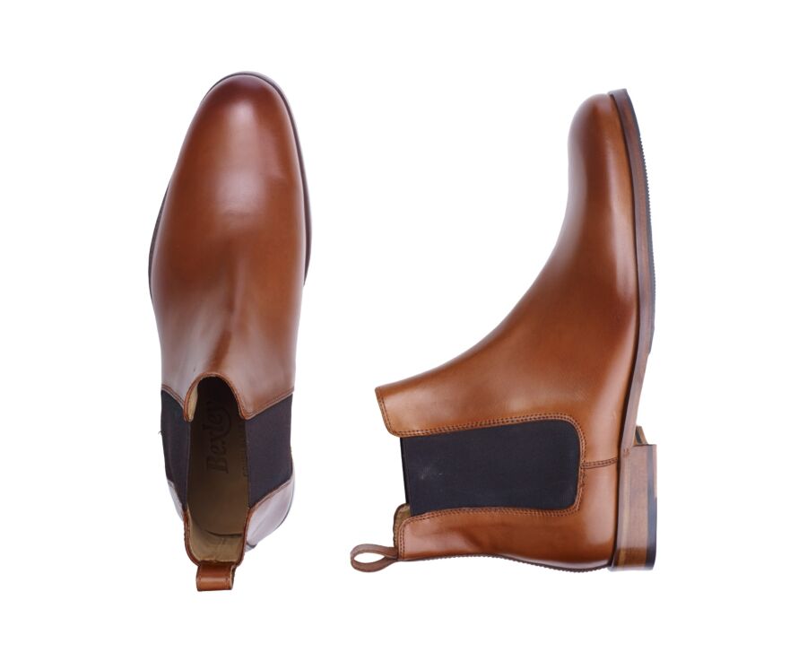 Chelsea boots homme Cognac Patiné - DAWSON II PATIN