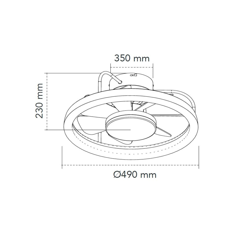 CristalRecord Plafondventilator Strike Ã 49 cm zwart
