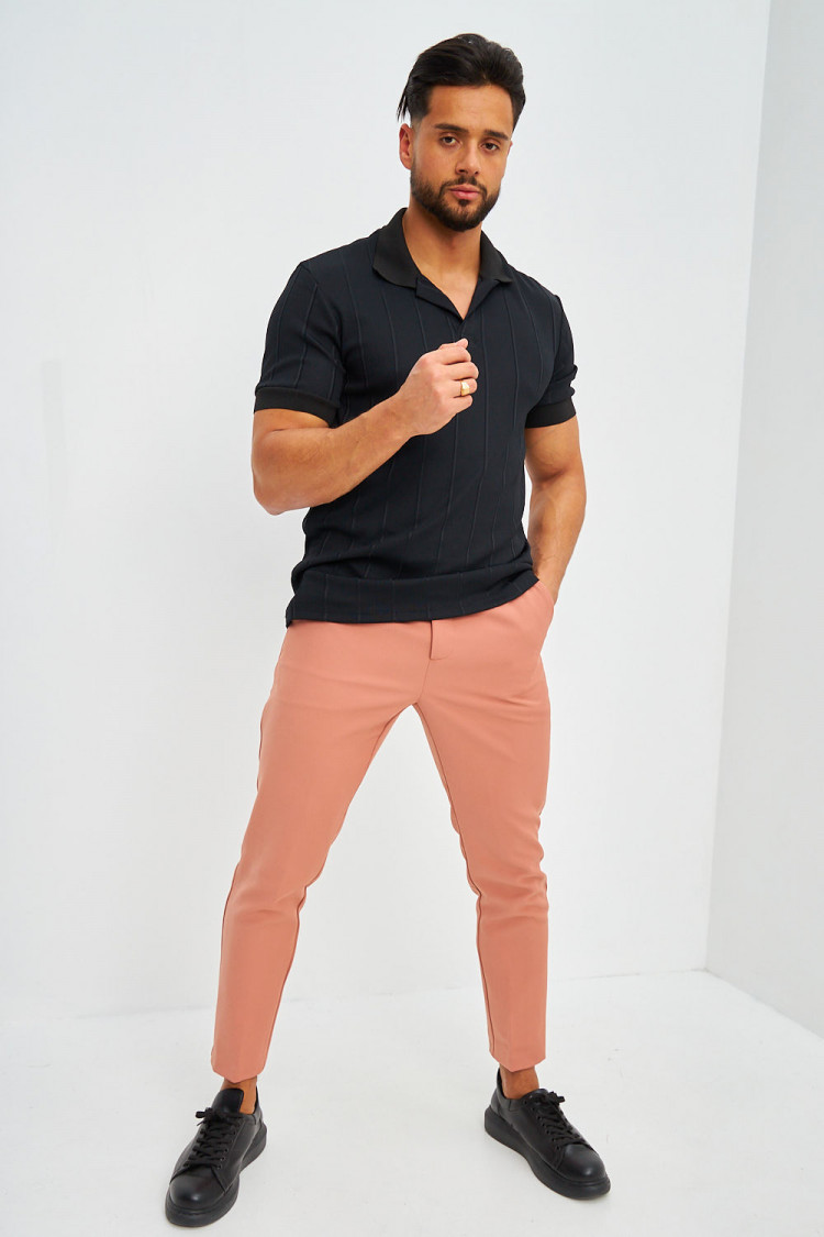 Polo côtelé noir