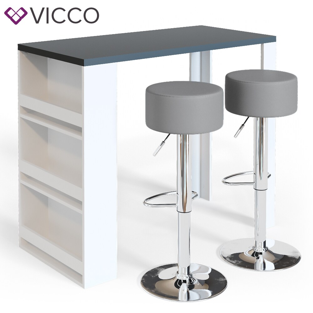 VICCO Bartisch Bartresen Stehtisch Tisch Tresentisch Bistrotisch Weiß Anthrazit