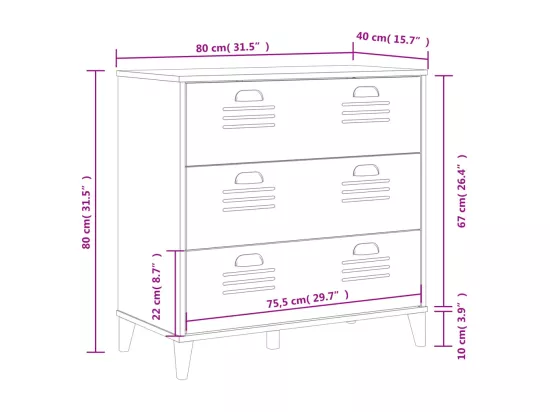 Commode VIKEN blanc bois d'ingénierie