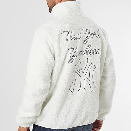 Sweat Zippé MLB Sherpa New York Yankees 60427127 Blanc