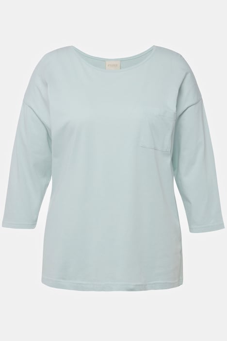 Schlafanzug-Shirt, Rundhals, 3/4-Arm, Biobaumwolle