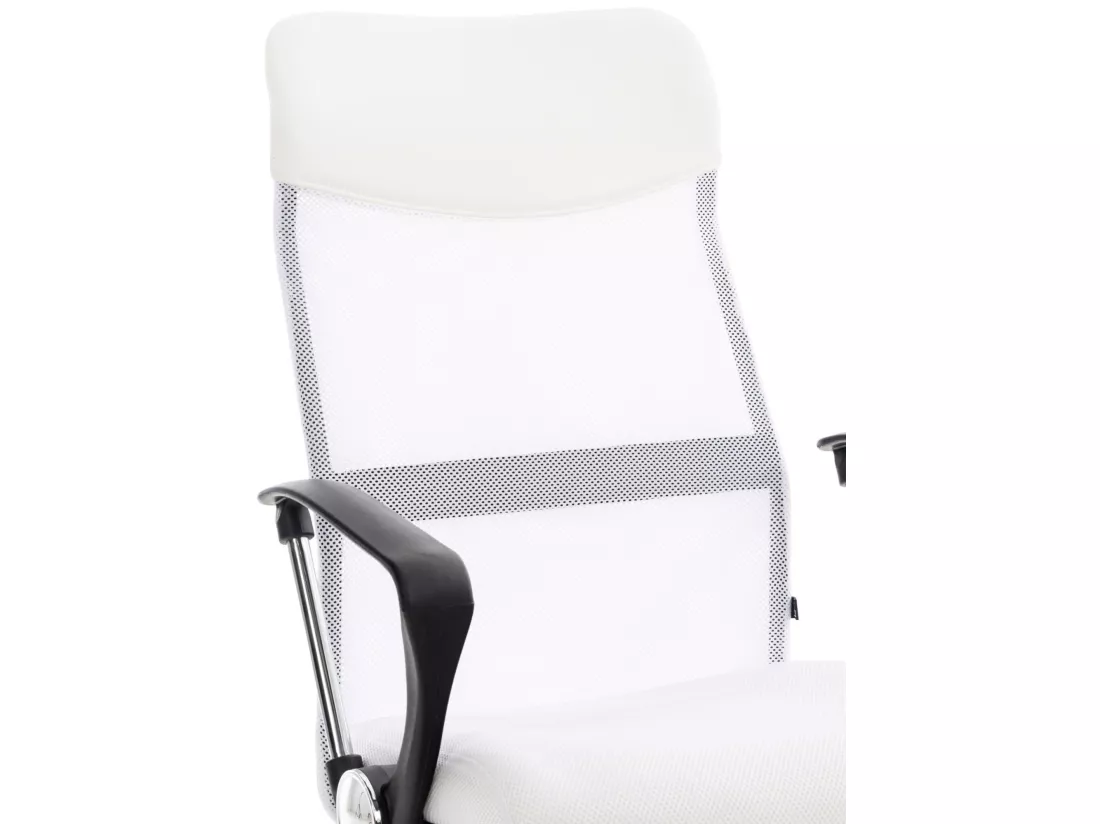 Chaise de bureau - Similicuir & Métal chromé - Blanc - Washington