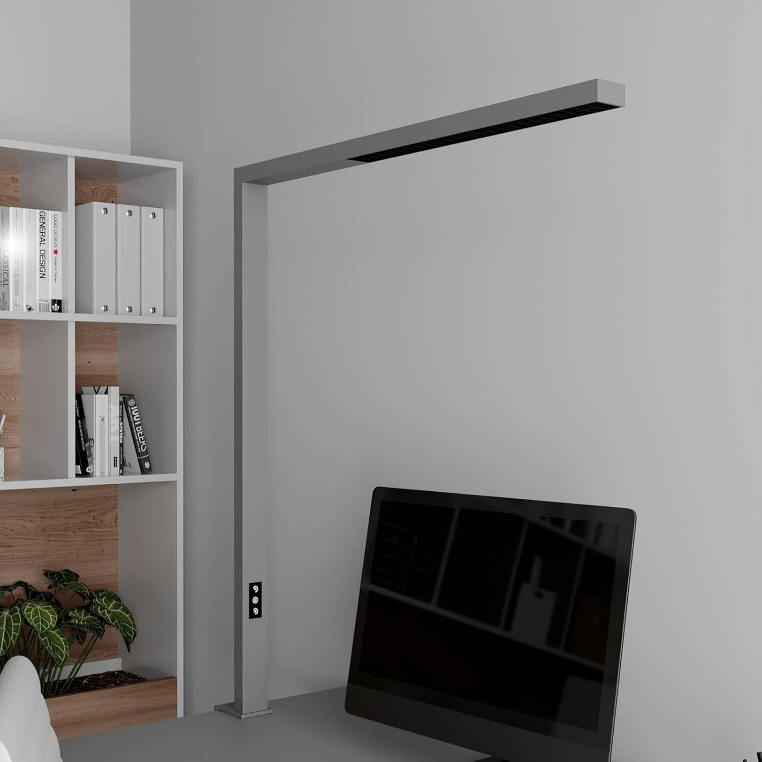 Arcchio LED Büro Schreibtischlampe Klemmlampe dimmbar, Bürolampe Schreibtisch klemmbar Up and Down 10572lm Office Klemmleuchte universalweiß 4000K