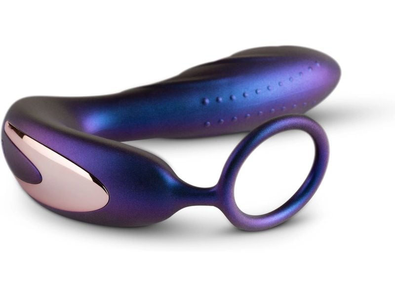 Hueman Black Hole Analvibrator mit Penisring Lila Vibrator für den Analverkehr