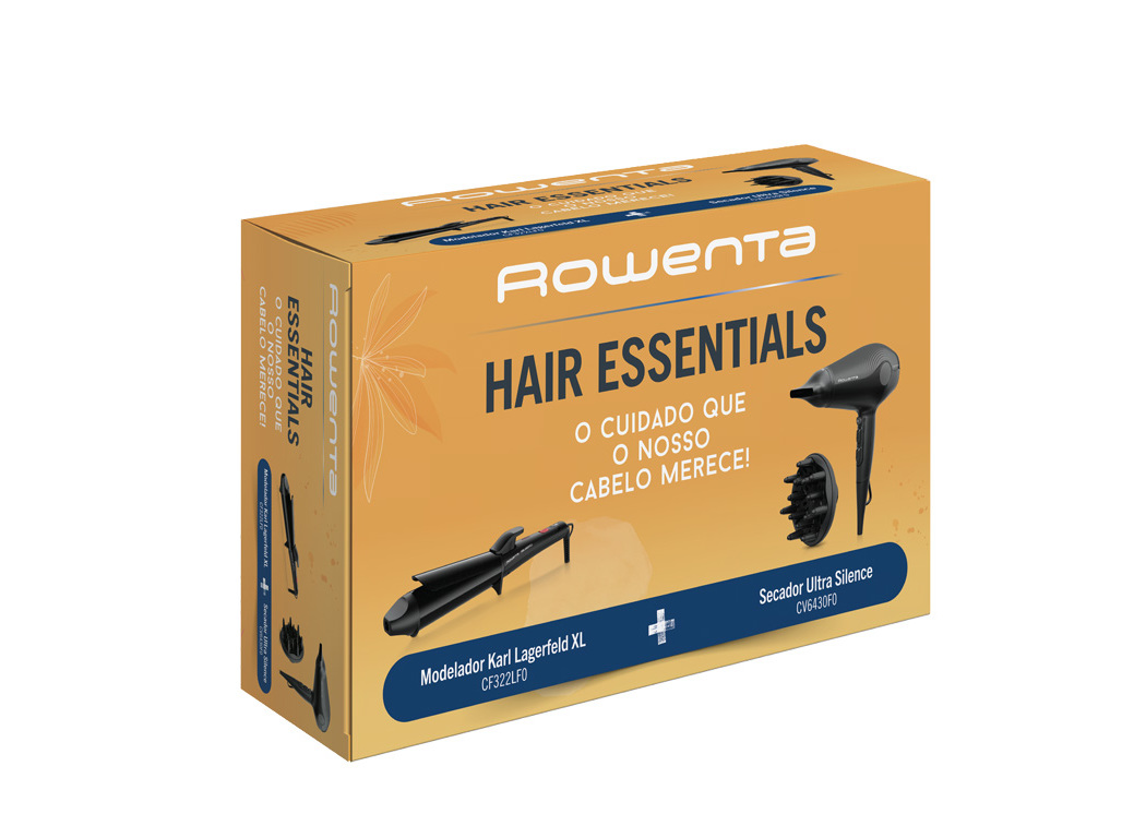 SECADOR DE CABELO CV6430F0 E MODELADOR CABELO CF322LFO ROWENTA